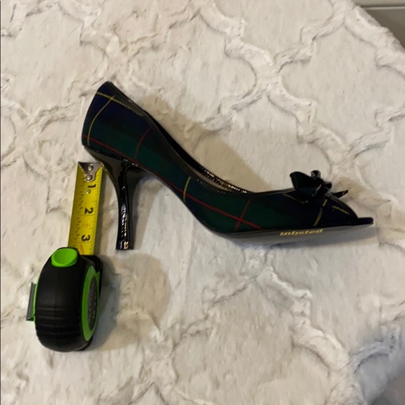 Plaid Bow Peep Toe Shoes - Picture 5 of 5